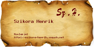 Szikora Henrik névjegykártya